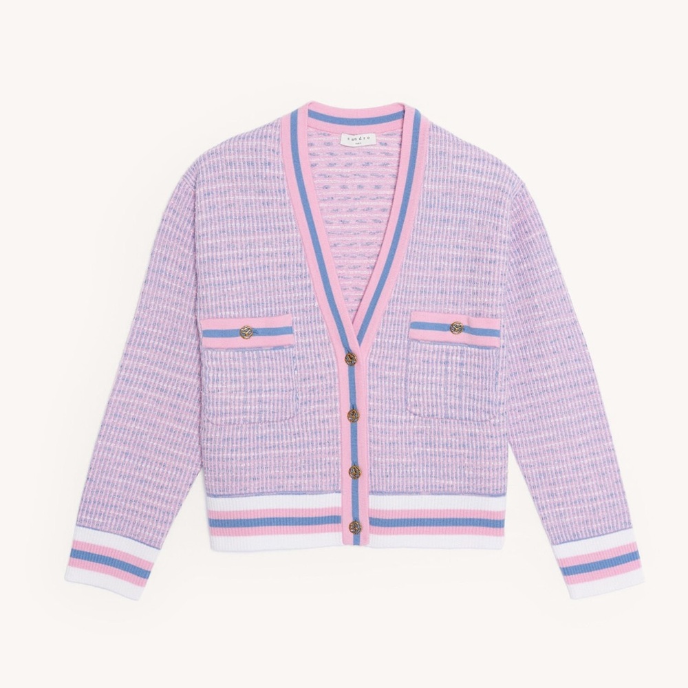 Sandro Cropped tweed effect cardigan